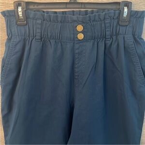 LOFT high rise straight cotton blend pants